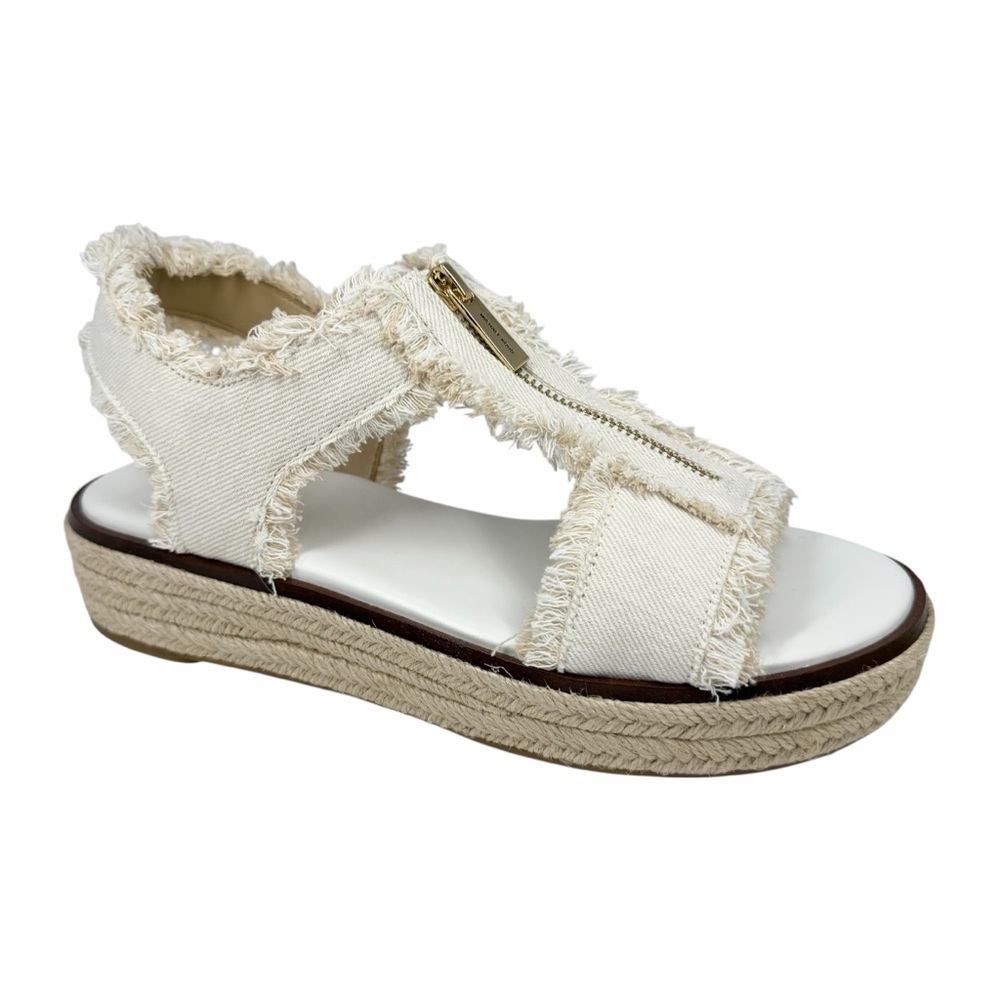 MICHAEL Michael Kors Women's Berkley Espadrille Sandals Optic White Size 7.5M